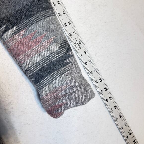 Coffee Shop Kids Mid Length Coat Girl XL Belted DEEEP Hood Poly Wool Blend Aztec - Picture 9 of 13